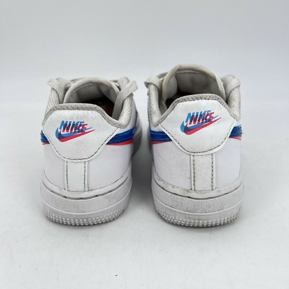 Nike Force 1 Lv8 Ksa 3d Glasses White Blue Red Youth Shoes CJ7160 100 Size 12C - Picture 5 of 12